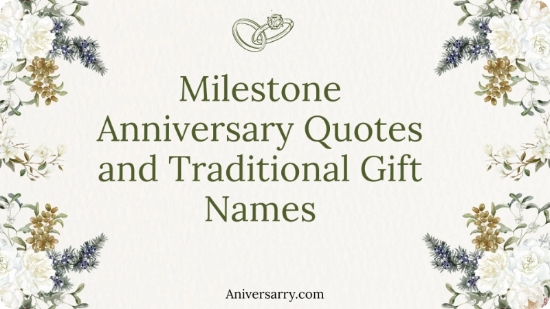 Milestone Anniversary Quotes and Traditional Gift Names