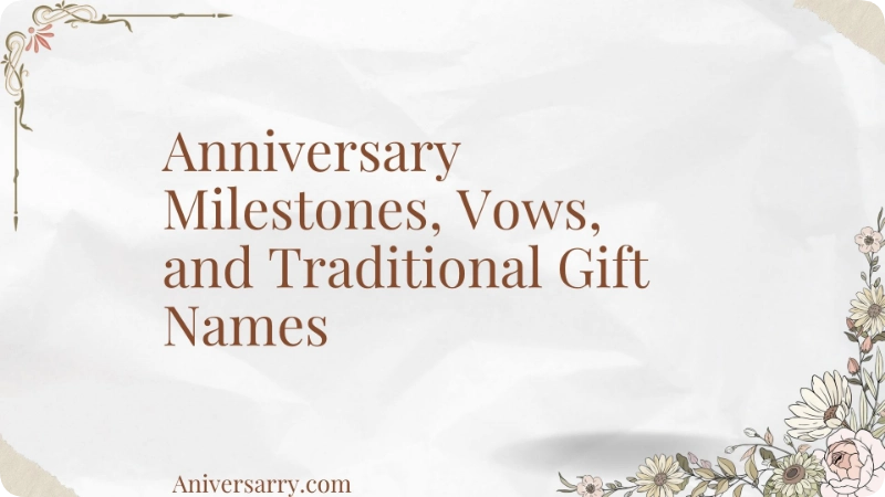 Anniversary Milestones, Vows, and Traditional Gift Names