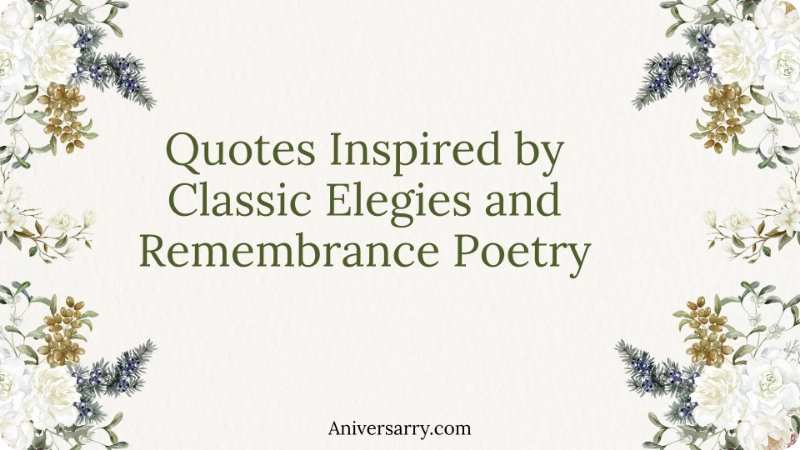 Quotes Inspired by Classic Elegies and Remembrance Poetry