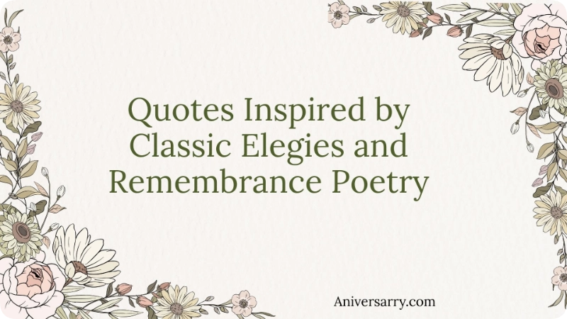 Quotes Inspired by Classic Elegies and Remembrance Poetry